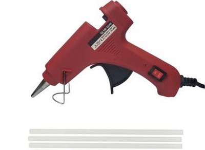 GUNSTICK Glue Gun Maroon 20W With 03 Glue Sticks transparent Standard Temperature Corded Glue Gun(7 mm)
