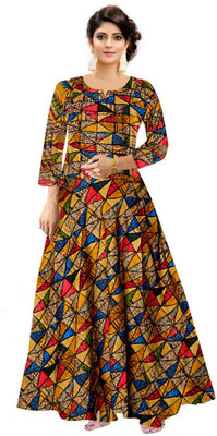 SILVER ORGANISATION Anarkali Gown(Multicolor)