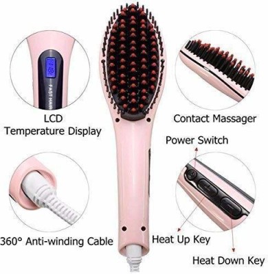 VVG TRADERS Hair Electric Comb Brush 3 in 1 Ceramic Fast Hair Straightener Hair Electric Comb Brush 3 in 1 Ceramic Fast Hair Straightener Hair Straightener Brush(MULITICOLOUR)