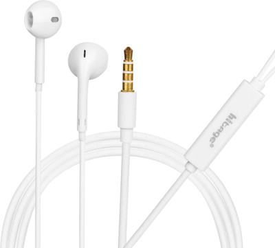 Hitage in-Ear Big bass earphone Wired Headset with Mic (White) Wired Headset(White, Wired in the ear)