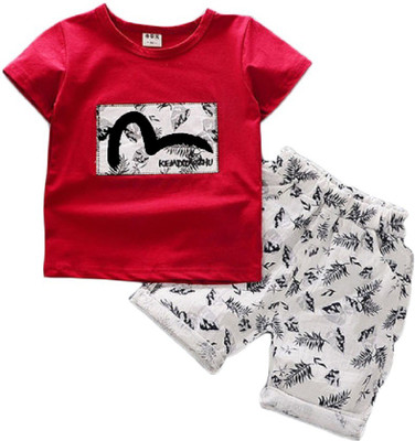 Attis Baby Boys & Baby Girls Casual T-shirt Shorts(Red)