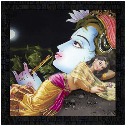 Poster N Frames Poster N Frames framed poster of Radha Krishna Digital Reprint 14 inch x 14 inch Painting(With Frame)
