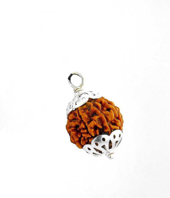 ng gems 7 MUKHI/SEVEN FACES ORIGINAL RUDRAKSHA WITH LAB CERTIFICATE Silver Wood Pendant