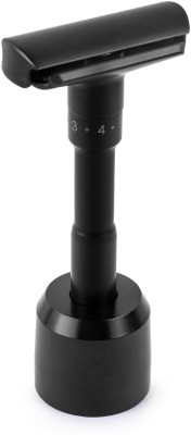 Kenem-X Adjustable Double Edge Safety Shaving Razor with Stand Black
