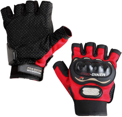 Probiker Protective Half Finger Riding Gloves(Red)