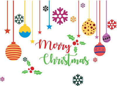 Decoration Designs 66 cm Christmas logo Wall Sticker Door,Window, Design Decal Standar Door,Window, Design Decal Standar 66cm x 91cm Self Adhesive Sticker(Pack of 1)