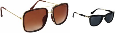 Aantic Wrap-around Sunglasses(For Men, Brown)