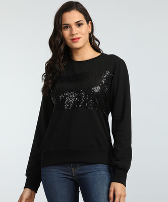 Tokyo Talkies Full Sleeve Embellished Women Sweatshirt