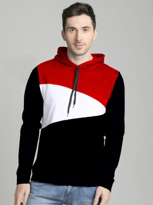 SKITTZZ Colorblock Men Hooded Neck Red, White, Black T-Shirt