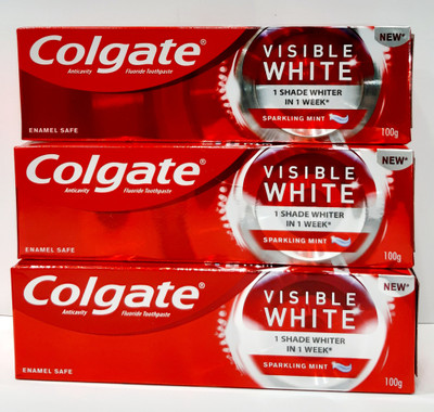 Colgate Visible White Toothpaste 100 gm ..(Pack of 3) Toothpaste(300 g, Pack of 3)
