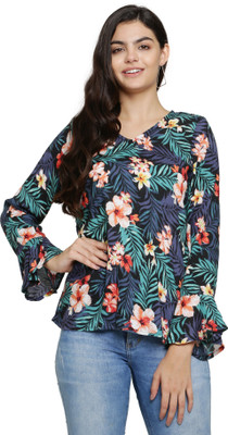 shaper Casual Regular Sleeve Floral Print Women Multicolor Top