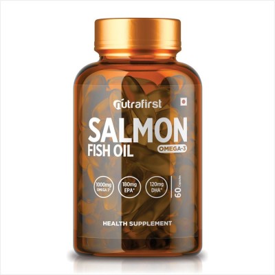Nutrafirst Salmon Fish Oil 1000mg Omega-3 and (180mg EPA,120mg DHA) 1B (60 Tablets)