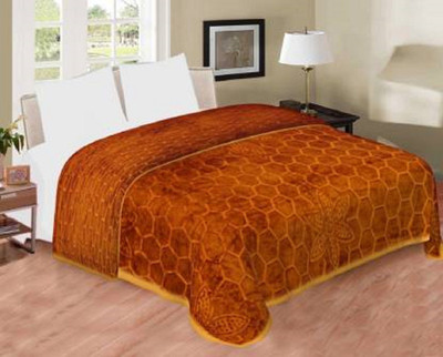 AUBORON Self Design Double Quilt for  Heavy Winter(Woollen Blend, Rust)