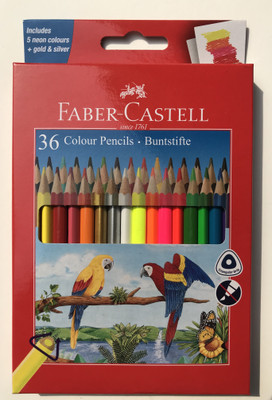 FABER-CASTELL 36 Triangular Shaped Color Pencils(Set of 1, Multicolor)