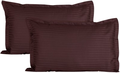 RRC Striped Pillows Cover(Pack of 2, 43 cm*69 cm, Brown)
