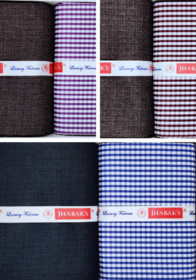 JHABAK'S Polycotton Checkered, Self Design Shirt & Trouser Fabric