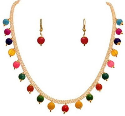 Molika Alloy Gold-plated Multicolor Jewellery Set(Pack of 1)
