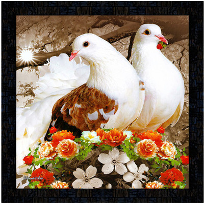 Poster N Frames Poster And Frame Painting Of Pigeon | Home Decoration | Best Gifting Option Digital Reprint 14 inch x 14 inch Painting(With Frame)