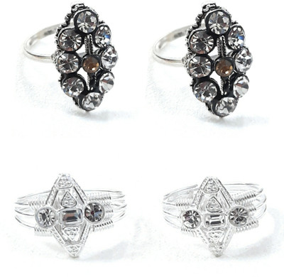 SMARNN Alloy Silver Plated Toe Ring Set