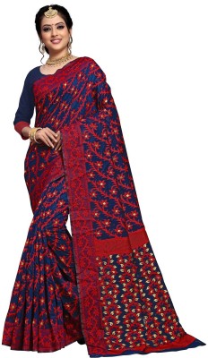 jayant creation Printed Jamdani Cotton Silk Saree(Multicolor)