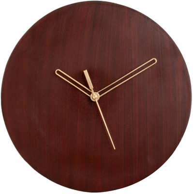 Crimson Knot Analog 24 cm X 24 cm Wall Clock  (Brown, Without Glass)