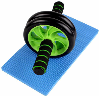 Angel Enterprise Unisex Dual Wheel AB Roller with 2 Latex Resistance Ab Exerciser(Green)
