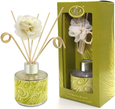 LIELA Lemon Grass Fragrance Oil with Designer Reed Sticks Diffuser Set Lemon Grass Fragrance Oil with Designer Reed Sticks(100 ml)