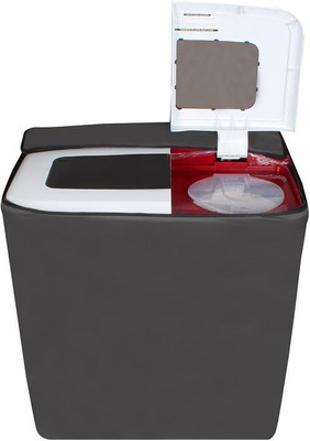 JM Homefurnishings Semi-Automatic Washing Machine  Cover(Width: 89 cm, Grey, Plain)