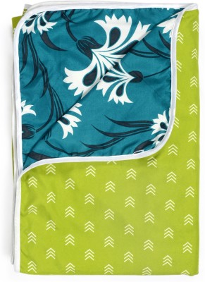 Divine Casa Printed Single Dohar for  AC Room(Polyester, Green and Sea Green)