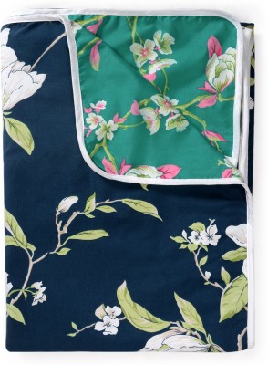 Divine Casa Printed Single Dohar for  Mild Winter(Polyester, Navy Blue and Green)