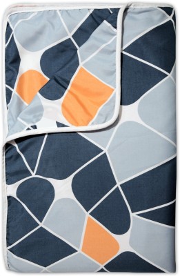 Divine Casa Printed Single Dohar for  AC Room(Polyester, Navy Blue and Orange)