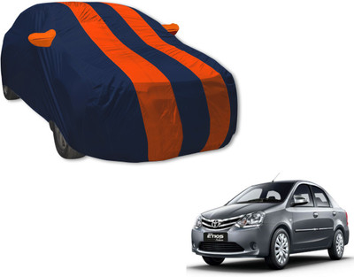 Auto Hub Car Cover For Toyota Etios (With Mirror Pockets)(Blue, Orange)