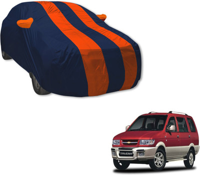 MOCKHE Car Cover For Chevrolet Tavera (With Mirror Pockets)(Blue, Orange)