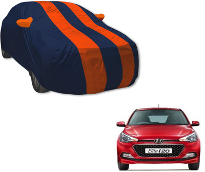 MOCKHE Car Cover For Hyundai Elite i20 (With Mirror Pockets)(Blue, Orange)