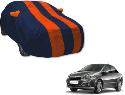 MOCKHE Car Cover For Fiat Linea (With Mirror Pockets)(Blue, Orange)