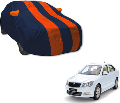MOCKHE Car Cover For Skoda Laura (With Mirror Pockets)(Blue, Orange)
