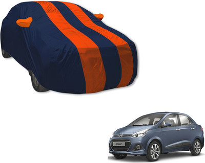 MOCKHE Car Cover For Hyundai Xcent (With Mirror Pockets)(Blue, Orange)