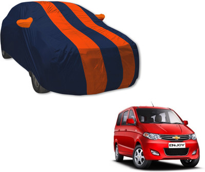 MOCKHE Car Cover For Chevrolet Enjoy (With Mirror Pockets)(Blue, Orange)