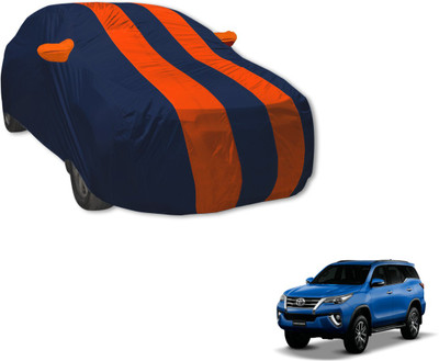 MOCKHE Car Cover For Toyota New Fortuner (With Mirror Pockets)(Blue, Orange)
