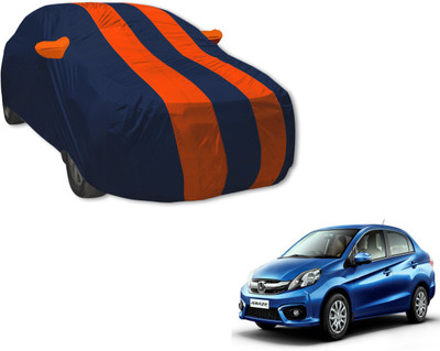 MOCKHE Car Cover For Honda Amaze (With Mirror Pockets)(Blue, Orange)