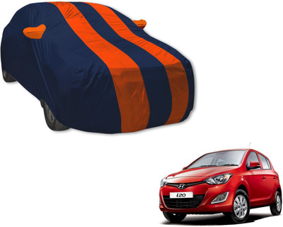 Auto Hub Car Cover For Hyundai i20 (With Mirror Pockets)(Blue, Orange)