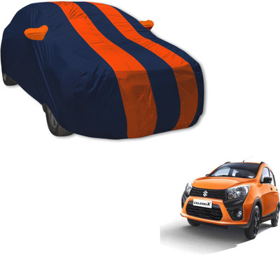 Auto Hub Car Cover For Maruti Suzuki Celerio (With Mirror Pockets)(Blue, Orange)