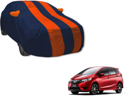 MOCKHE Car Cover For Honda Jazz (With Mirror Pockets)(Blue, Orange)