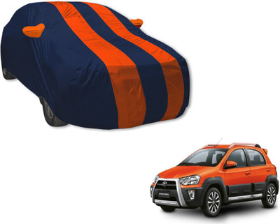 MOCKHE Car Cover For Toyota Etios Cross (With Mirror Pockets)(Blue, Orange)