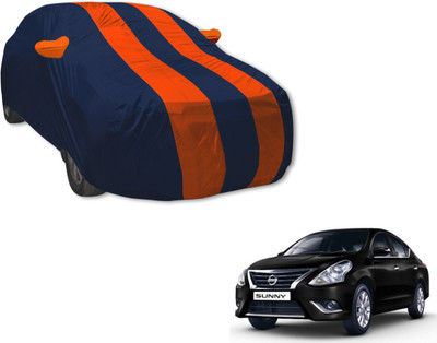 MOCKHE Car Cover For Nissan Sunny (With Mirror Pockets)(Blue, Orange)