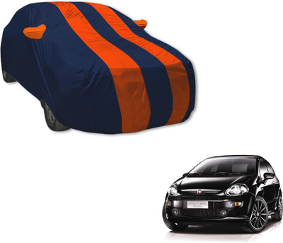 Auto Hub Car Cover For Fiat Punto Evo (With Mirror Pockets)(Blue, Orange)