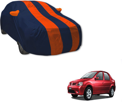 Auto Hub Car Cover For Mahindra Logan (With Mirror Pockets)(Blue, Orange)