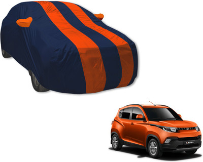 Auto Hub Car Cover For Mahindra KUV100 (With Mirror Pockets)(Blue, Orange)