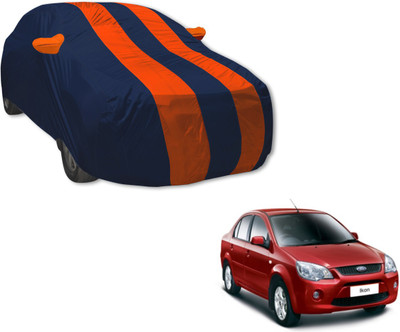 MOCKHE Car Cover For Ford Ikon (With Mirror Pockets)(Blue, Orange)