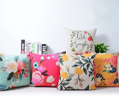 igi 3D Printed Cushions Cover(Pack of 5, 40 cm*40 cm, Multicolor)